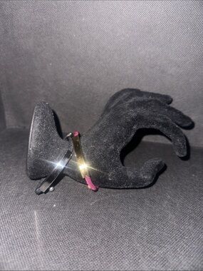 Couple Bracelets Gold with Magenta and Silver with Black